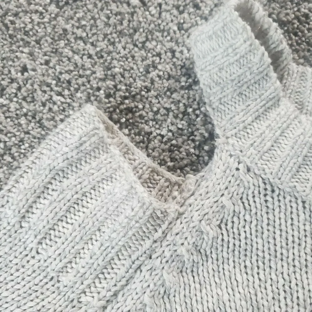 AYLA Sweater Cut‎ Out Shoulder Beige Marbled LARGE Francesca's